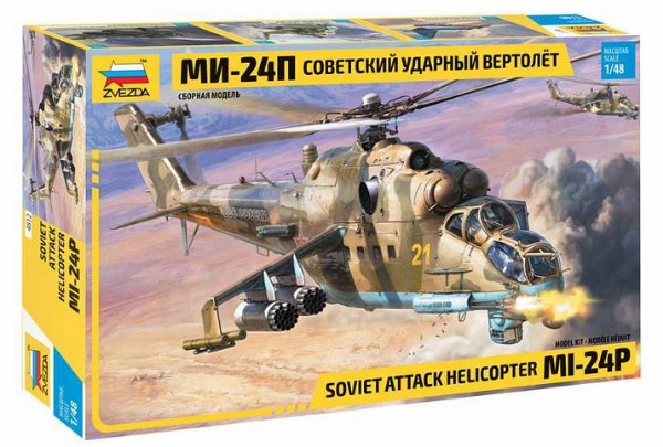 Vrtulník MIL Mi-24P Russ.Attack Helicopter (Zvezda 1:48)
