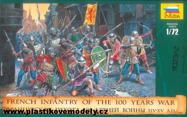 Wargames (AoB) figurky 8053 - French Infantry of the 100 Years War (Zvezda 1:72)