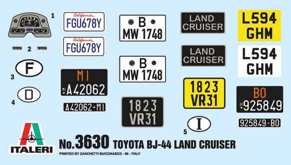 Toyota Land Cruiser BJ-44 Soft-Hard Top (Italeri 1:24)