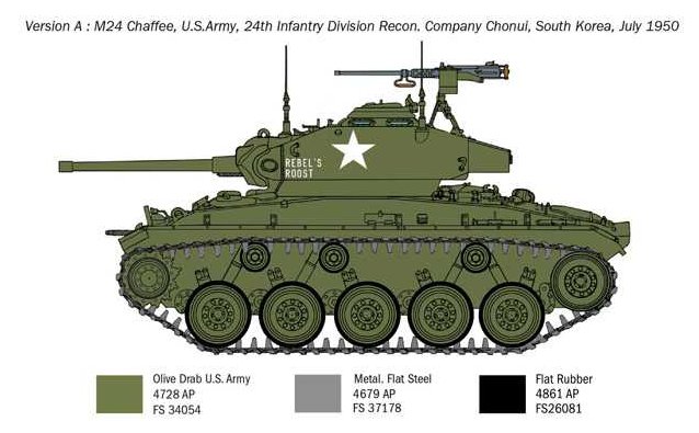 Tank M24 Chaffee Korean War (Italeri 1:35)