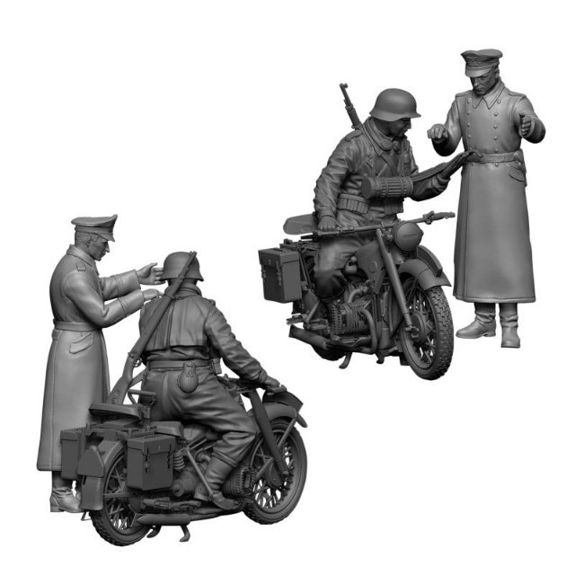 German R-12 Heavy Motorcycle with Rider (Zvezda 1:35)