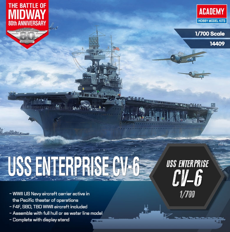 USS Enterprise CV-6 "Batte of Midway" (Academy 1:700)
