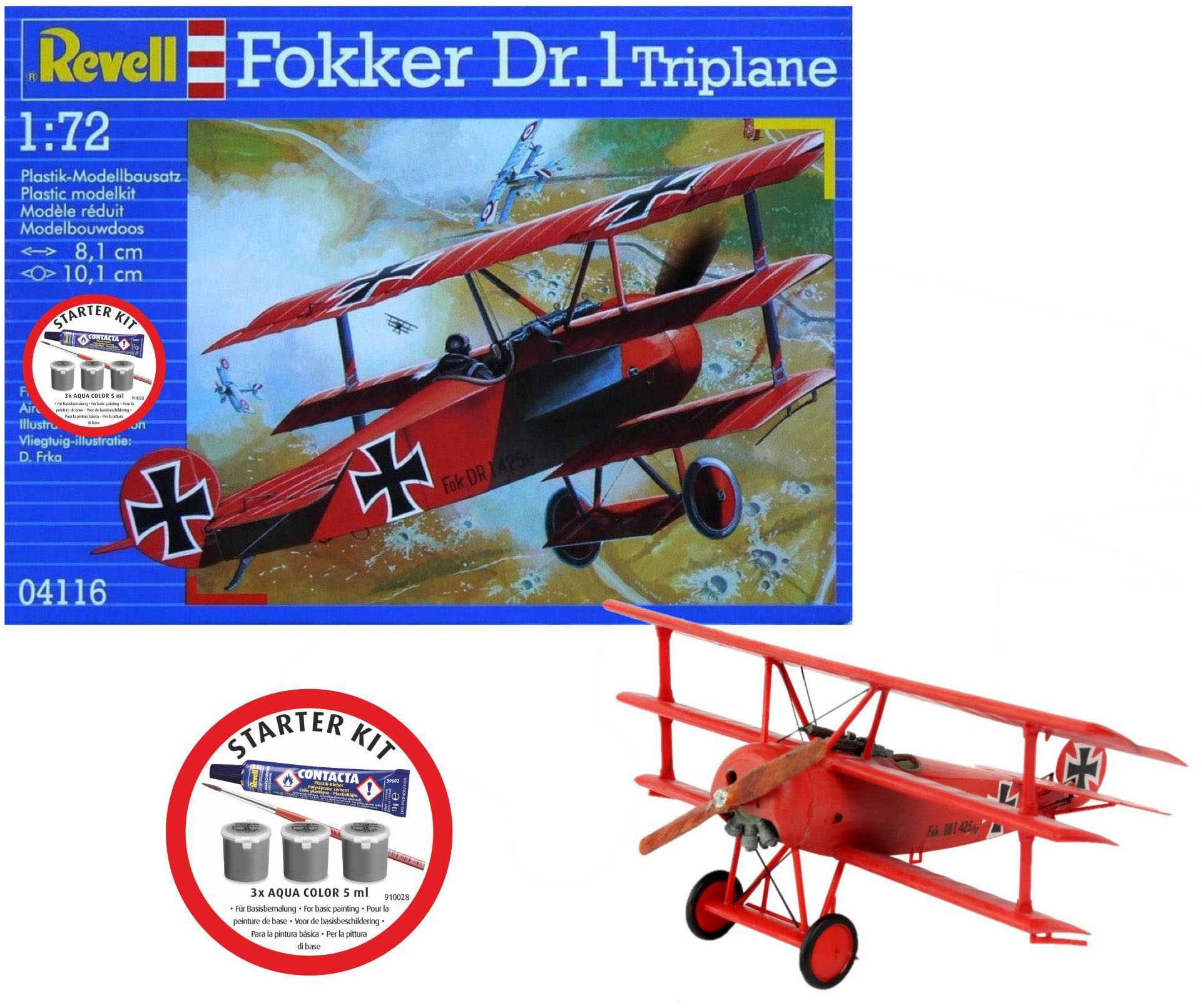 Starter Kit - Fokker DR.1 Triplane (1:72)