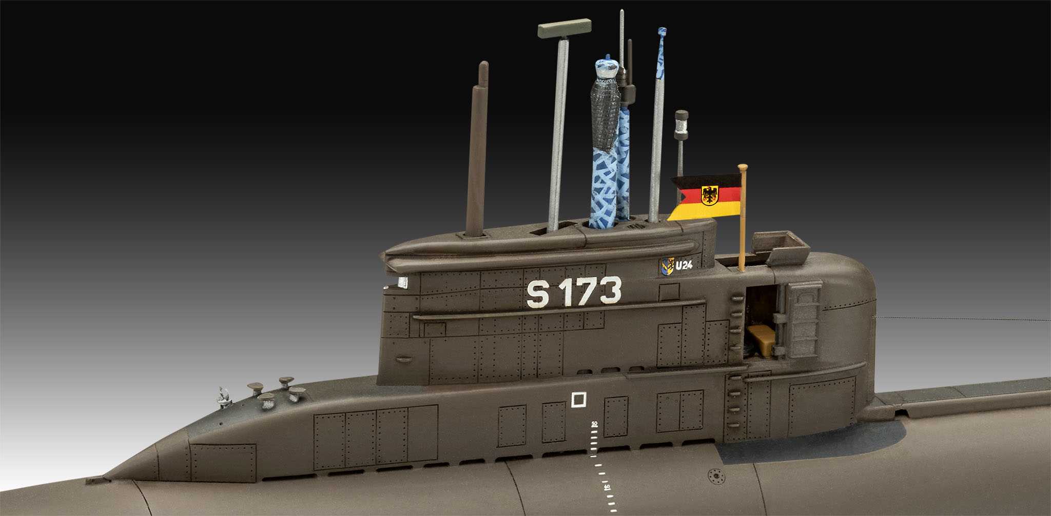 ModelKit ponorky - 70 Years Bundeswehr:Wilhelm Bauer,Type 206A,Class2 (1:144)